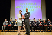 Prof. Renbao LIU, Associate Professor, Department of Physics, CUHK receives his award certificate from Dr. ZHOU Jing, Deputy Director-General of the Centre for Science and Technology Development of MoE